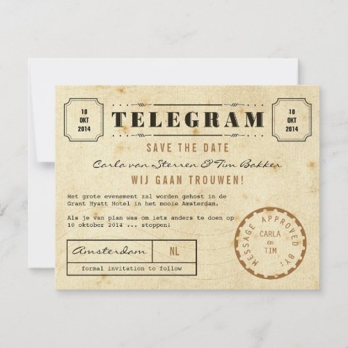 Vintage Telegram Save the Date