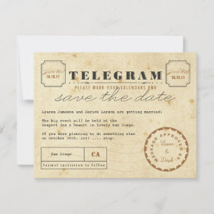 Vintage Telegram Save the Date