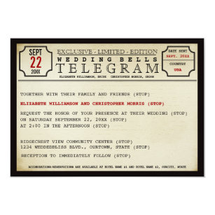 Telegram Invitations Zazzle
