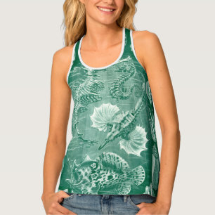 Vintage Teleostei Shells and Fish by Ernst Haeckel Tank Top