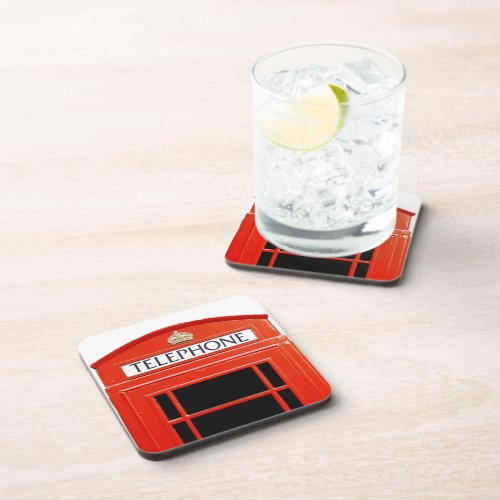 Vintage Telephone Booth Beverage Coaster