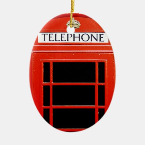 Vintage Telephone Booth Ceramic Ornament