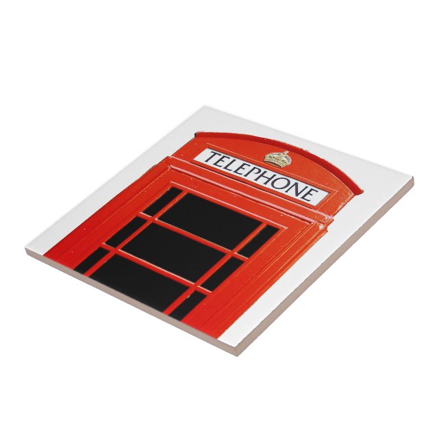 Vintage Telephone Booth Ceramic Tile (Side)