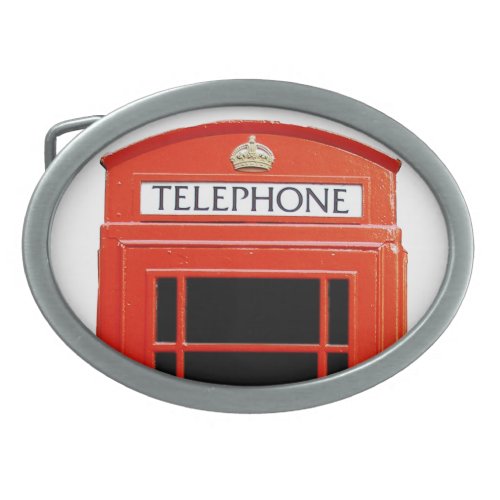 Vintage Telephone Booth Oval Belt Buckle