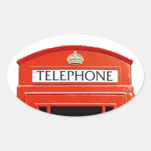 Vintage Telephone Booth Oval Sticker