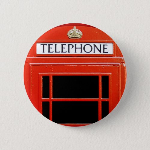 Vintage Telephone Booth Pinback Button