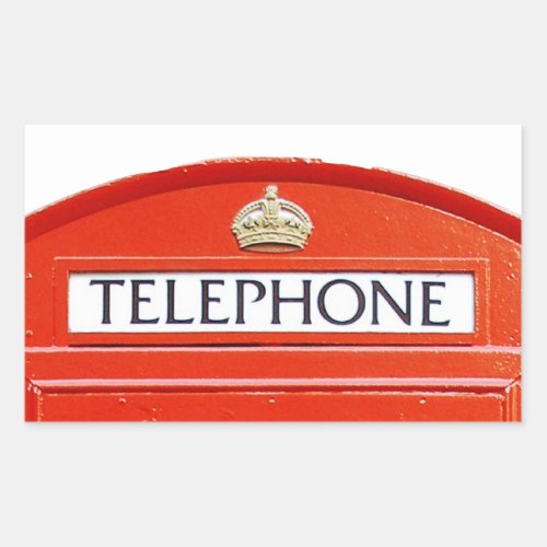 Vintage Telephone Booth Rectangular Sticker