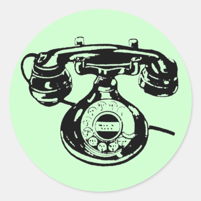 Vintage Telephone Classic Round Sticker (Front)