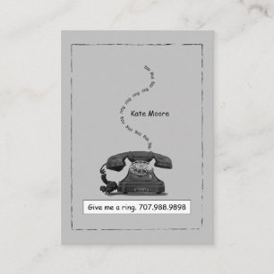 Vintage Telephone Gray Calling Card
