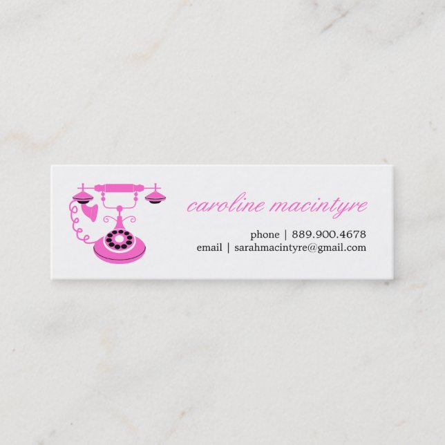 Vintage Telephone Mini Calling Cards (Front)