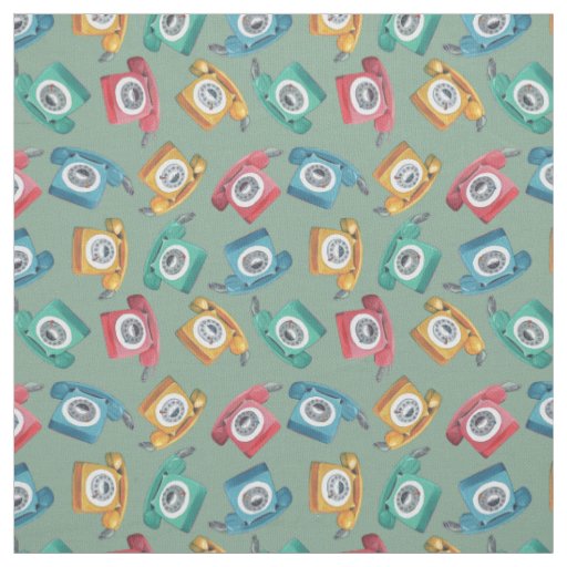 Vintage Telephone Party Fabric