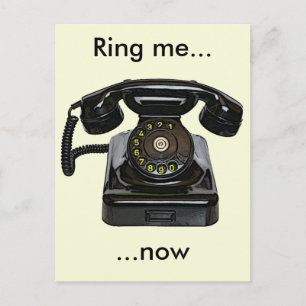 Vintage telephone postcard Ring me...now