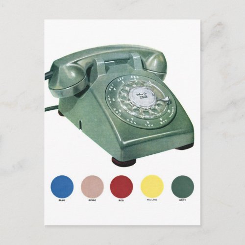 Vintage Telephone Rotary Dial Phone Model 500 Postcard