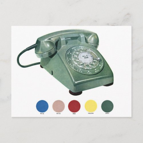 Vintage Telephone Rotary Dial Phone Model 500 Postcard