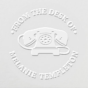 Vintage Telephone Round “From the desk of” Name Embosser