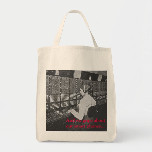 Vintage Telephone Switchboard Operator Tote Bag (Front)