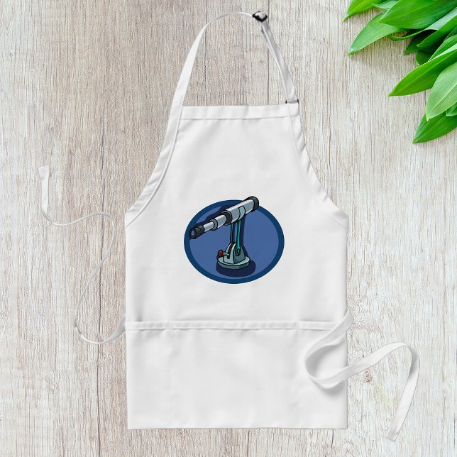 Vintage Telescope Astronomy Enthusiast Stargazing  Adult Apron (Creator Uploaded)