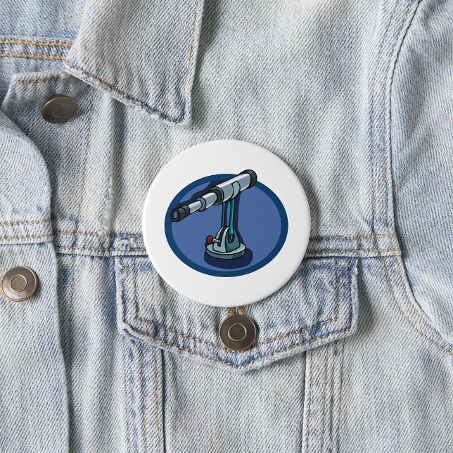 Vintage Telescope Astronomy Enthusiast Stargazing  Button (Creator Uploaded)
