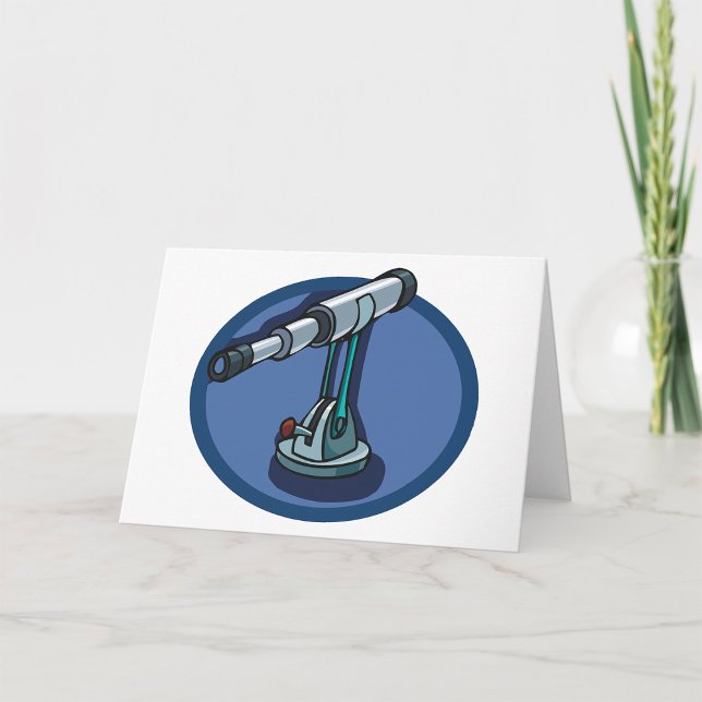Vintage Telescope Astronomy Enthusiast Stargazing  Card (Creator Uploaded)