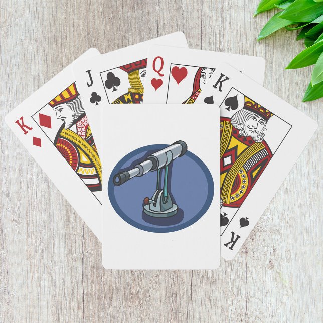Vintage Telescope Astronomy Enthusiast Stargazing  Poker Cards (Creator Uploaded)