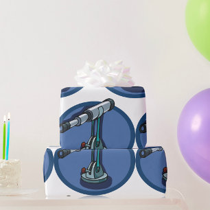 Vintage Telescope Astronomy Enthusiast Stargazing Wrapping Paper