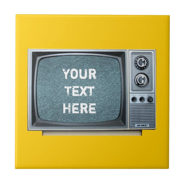 Vintage Television Set with Static Screen Ceramic Tile (Front)