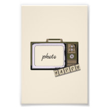 Vintage Television Wall Art with Happy Film Strip