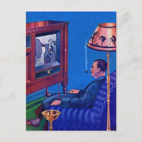 Vintage Television Wired Remote Control Postcard