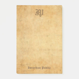 Vintage Template Elegant Calligraphed Monogram Post-it Notes