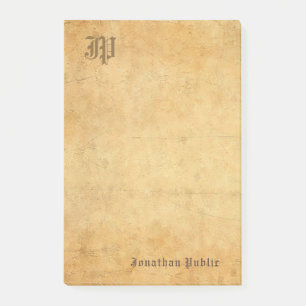 Vintage Template Elegant Handwritten Monogram Post-it Notes
