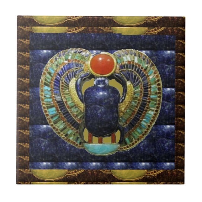 VINTAGE Temple Arts from Egypt PYRAMIDS Tile (Front)