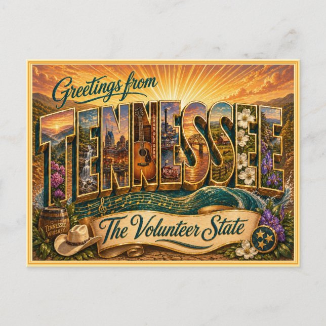 Vintage Tennessee Greeting From Postcard (Front)