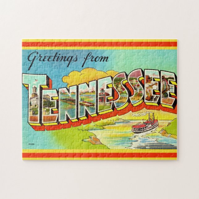 Vintage Tennessee Greeting Postcard 11x14 Jigsaw Puzzle (Horizontal)
