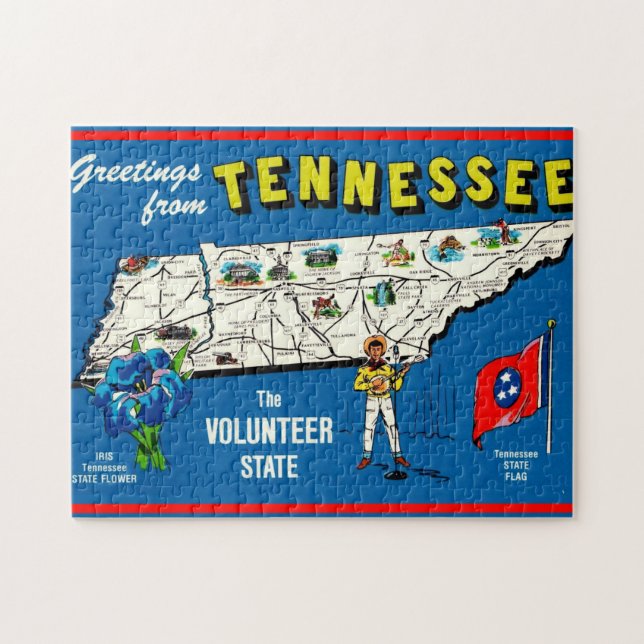 Vintage Tennessee Map Jigsaw Puzzle (Horizontal)
