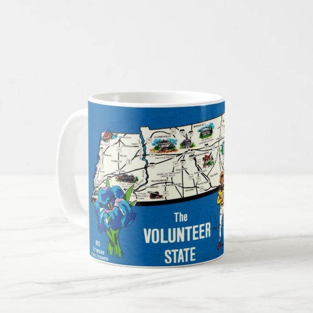 Vintage Tennessee Map Mug (Front Left)
