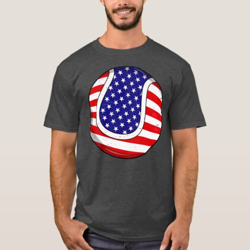 Vintage Tennis American Flag Family Sport T_Shirt