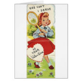 Vintage Tennis Girl Valentine (Front)