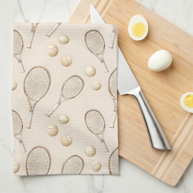 Vintage tennis kitchen towel (Quarter Fold)