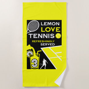 Vintage Tennis Lemonade Beach Towel
