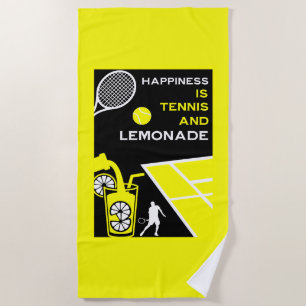 Vintage Tennis Lemonade Beach Towel