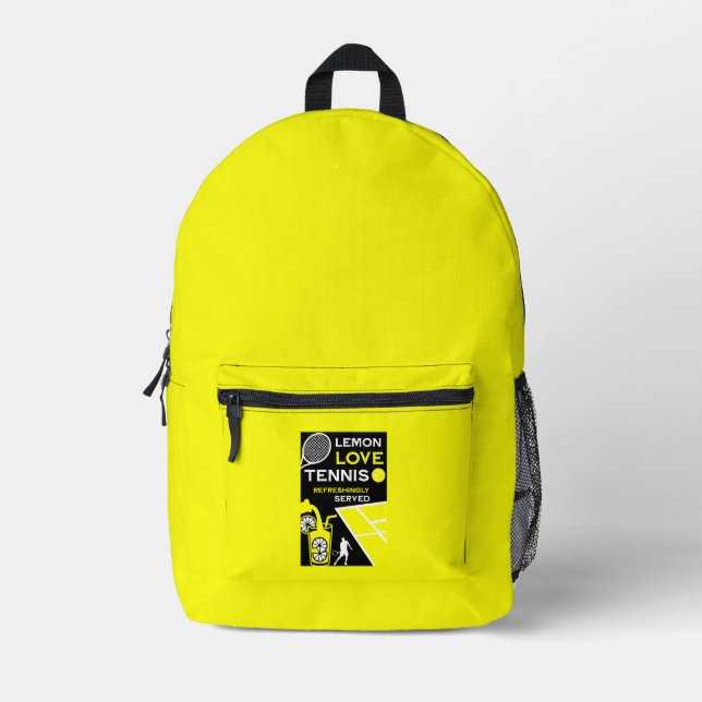 Vintage Tennis Lemonade Printed Backpack (Front)