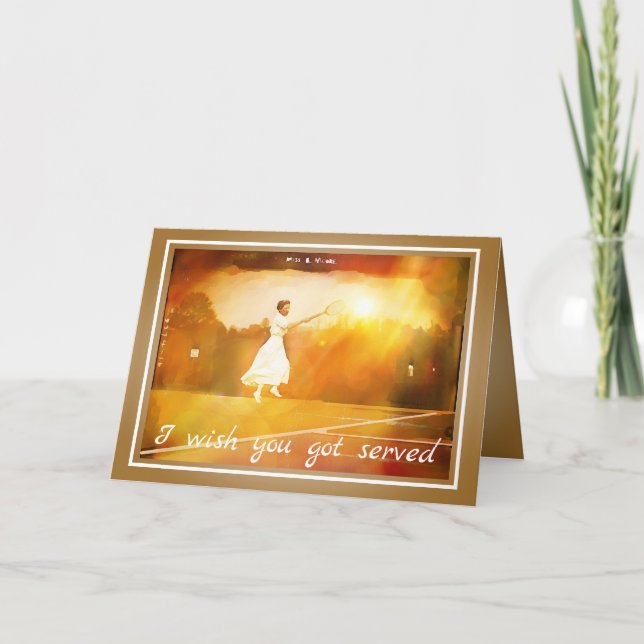 Vintage Tennis – May Sutton Jump  -   Funny    Card (Front)