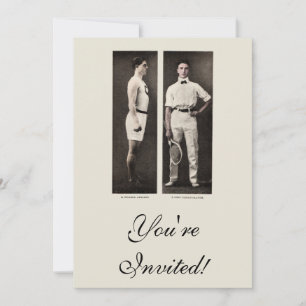 Vintage Tennis Player Athlete Pro Invitation