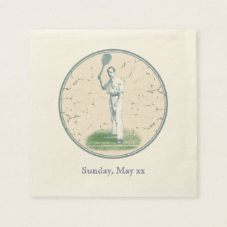 Vintage Tennis Player Paper Napkins