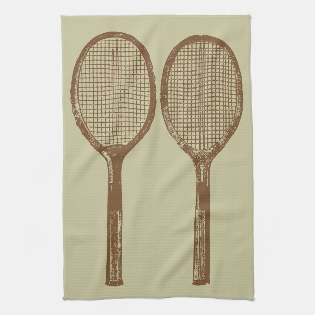 Vintage tennis rackets towel (Vertical)