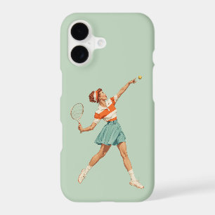Vintage Tennis Serve Illustration iPhone 17 Case