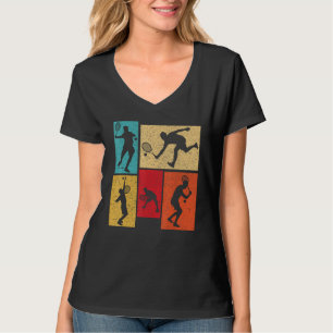 Vintage Tennis Silhouette Retro Vintage Player T-Shirt