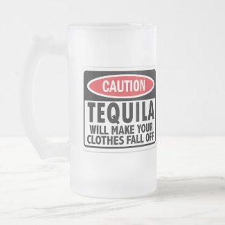 Vintage Tequila caution sign mug
