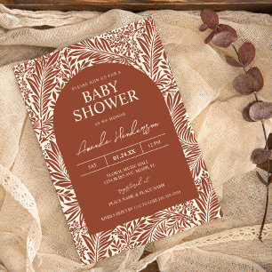 Vintage Terracotta Wildflower Baby Shower Invitation