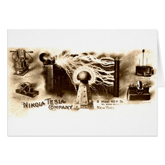 Vintage Tesla Letterhead Cards (Front Horizontal)